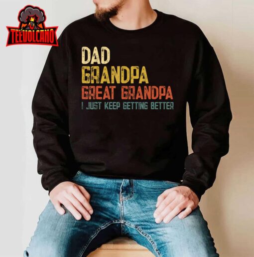 Mens Fathers Day Gift from Grandkids Dad Grandpa Great Grandpa T-Shirt