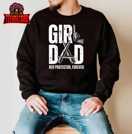 Mens Girl Dad Her Solder Forever Proud Fathers Day Dad of Girls T-Shirt