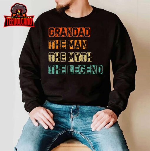 Mens Grandad Man The Myth Legend father’s day T-Shirt