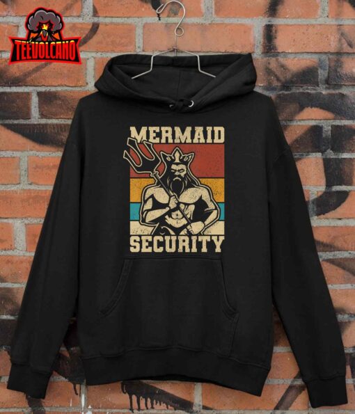 Mermaid Security Bday Costume Merman Birthday Party Outfit T-Shirt