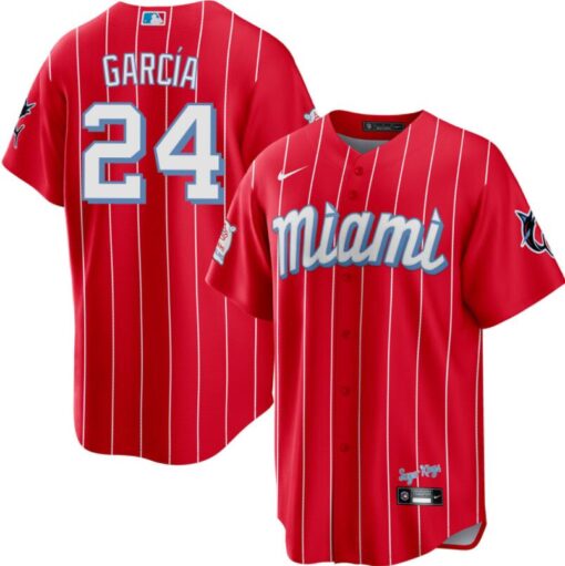 Miami Marlins Avisail Garcia Red 2021 City Connect Replica Jersey