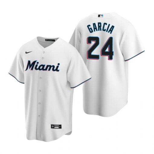 Miami Marlins Avisail Garcia White Home Replica Jersey