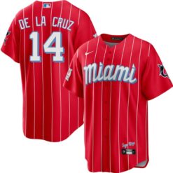 Miami Marlins Bryan De La Cruz Red 2021 City Connect Replica Jersey