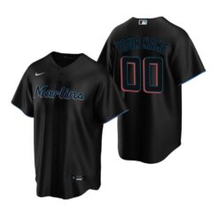 Miami Marlins Custom Black Alternate Replica Jersey