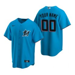 Miami Marlins Custom Blue Alternate Replica Jersey