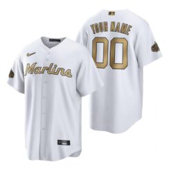 Miami Marlins Custom White 2022 All-Star Game Replica Jersey