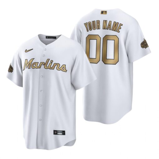 Miami Marlins Custom White 2022 All-Star Game Replica Jersey