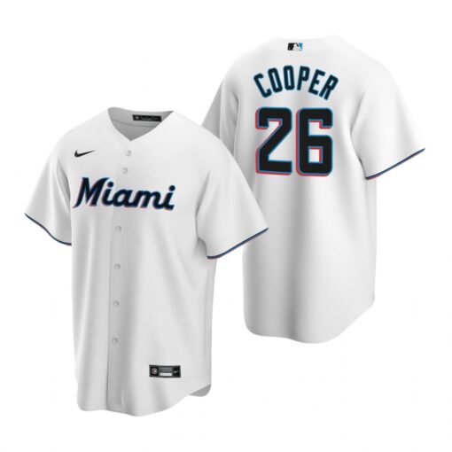 Miami Marlins Garrett Cooper White Home Replica Jersey