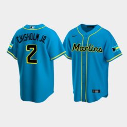 Miami Marlins Jazz Chisholm Jr. Bahamian Heritage Blue Replica Jersey