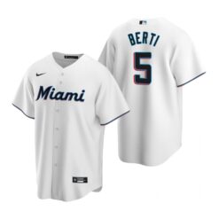 Miami Marlins Jon Berti White Home Replica Jersey