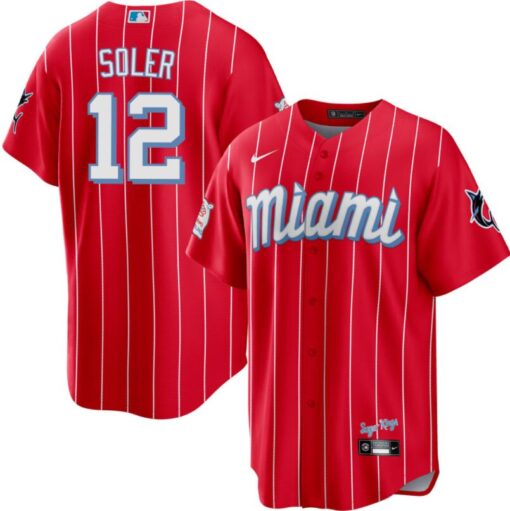 Miami Marlins Jorge Soler Red 2021 City Connect Replica Jersey