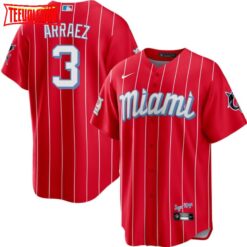 Miami Marlins Luis Arraez Red 2021 City Connect Replica Jersey