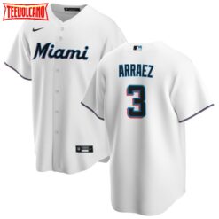 Miami Marlins Luis Arraez White Home Replica Jersey