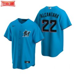 Miami Marlins Sandy Alcantara Blue Alternate Replica Jersey