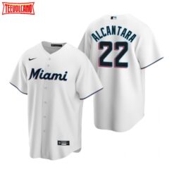 Miami Marlins Sandy Alcantara White Home Replica Jersey