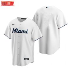 Miami Marlins Team White Replica Home Jersey