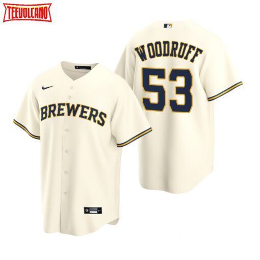 Milwaukee Brewers Brandon Woodruff Cream Home Replica Jersey