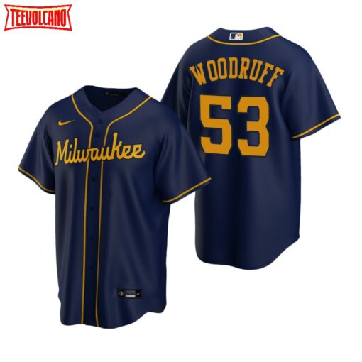 Milwaukee Brewers Brandon Woodruff Navy Alternate Replica Jersey