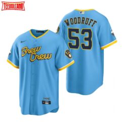 Milwaukee Brewers Brandon Woodruff Powder Blue 2022 City Connect Replica Jersey