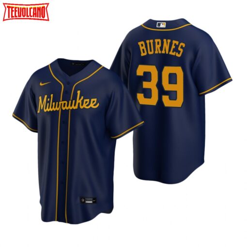 Milwaukee Brewers Corbin Burnes Navy Alternate Replica Jersey