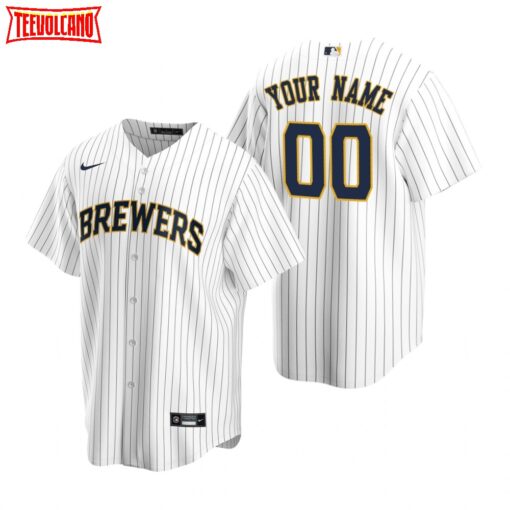 Milwaukee Brewers Custom White Alternate Replica Jersey