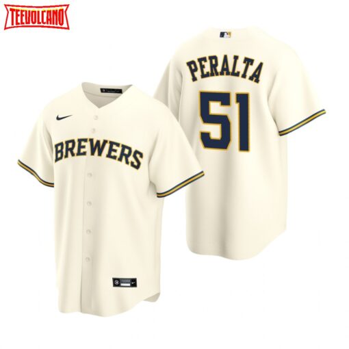 Milwaukee Brewers Freddy Peralta Cream Home Replica Jersey