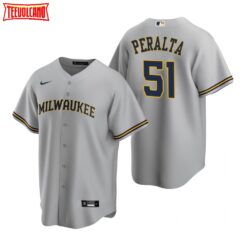 Milwaukee Brewers Freddy Peralta Gray Road Replica Jersey