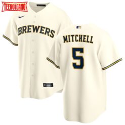 Milwaukee Brewers Garrett Mitchell Cream Home Replica Jersey