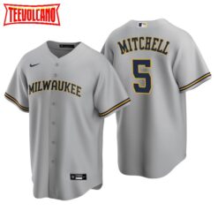 Milwaukee Brewers Garrett Mitchell Gray Road Replica Jersey