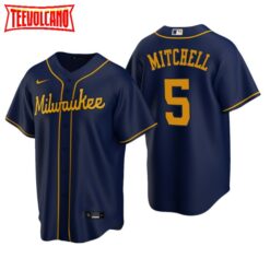 Milwaukee Brewers Garrett Mitchell Navy Alternate Replica Jersey