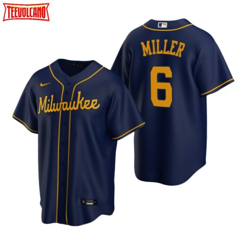 Milwaukee Brewers Owen Miller Navy Alternate Replica Jersey