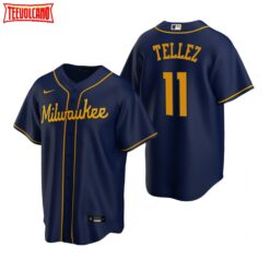 Milwaukee Brewers Rowdy Tellez Navy Alternate Replica Jersey