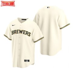 Milwaukee Brewers Team Cream Replica Home Jersey