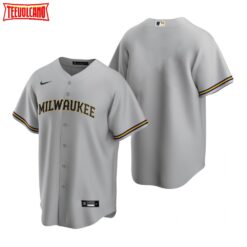 Milwaukee Brewers Team Gray Replica Road Jersey