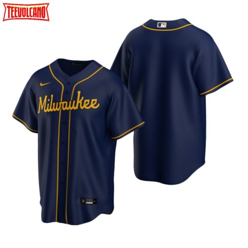 Milwaukee Brewers Team Navy Replica Alternate Jersey