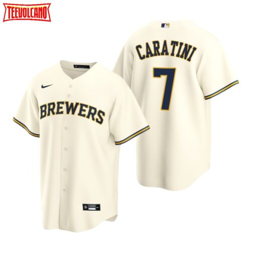 Milwaukee Brewers Victor Caratini Cream Home Replica Jersey