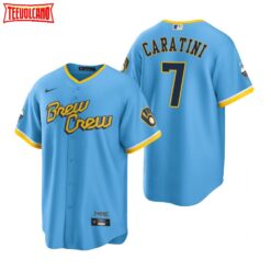 Milwaukee Brewers Victor Caratini Powder Blue 2022 City Connect Replica Jersey