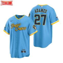 Milwaukee Brewers Willy Adames Powder Blue 2022 City Connect Replica Jersey