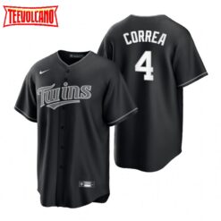 Minnesota Twins Carlos Correa Black White Fashion Replica Jersey