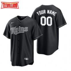 Minnesota Twins Custom Black White Fashion Replica Jersey