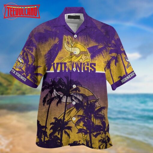 Minnesota Vikings Palm Hawaiian Shirt