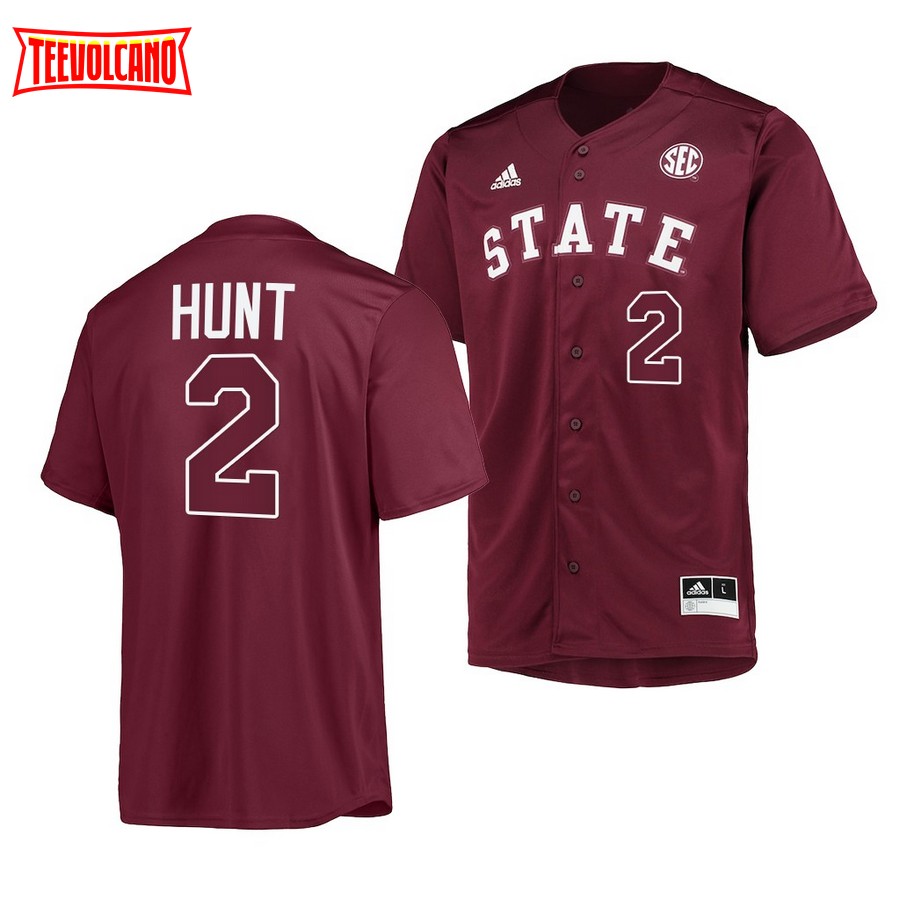 Mississippi State Bulldogs KC Hunt College Baseball Maroon Button-Up Jersey