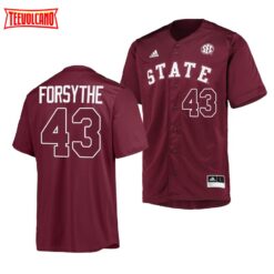 Mississippi State Bulldogs Lane Forsythe College Baseball Maroon Jersey