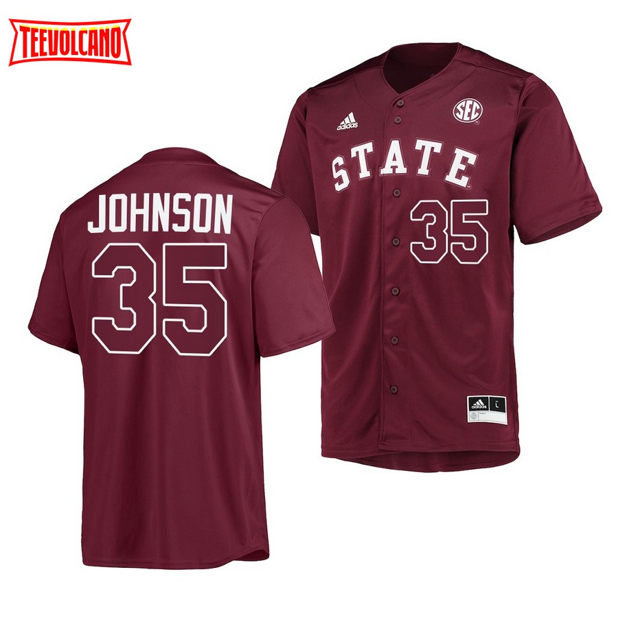 Mississippi State Bulldogs Preston Johnson College Baseball Maroon Jersey