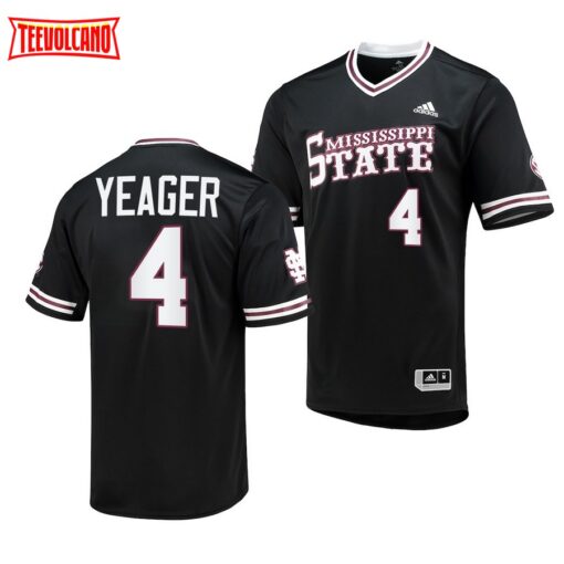 Mississippi State Bulldogs RJ Yeager College Baseball Replica Jersey Black