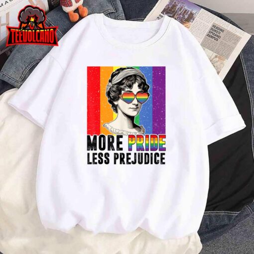 More Pride Less Prejudice LGBT Pride Month Gay Proud Ally T-Shirt