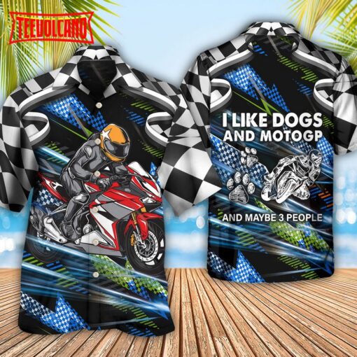 Motorbike Dog I Like Dogs And Motogp Hawaiian Shirt