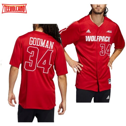NC State Wolfpack Jacob Godman College Baseball Jersey Red