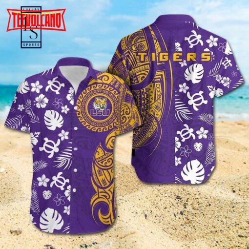 NCAA Lsu Tigers Samoan Print Hawaiian Shirt