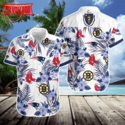 New England Patriots Boston Bruins Boston Red Sox Hawaiian Shirt